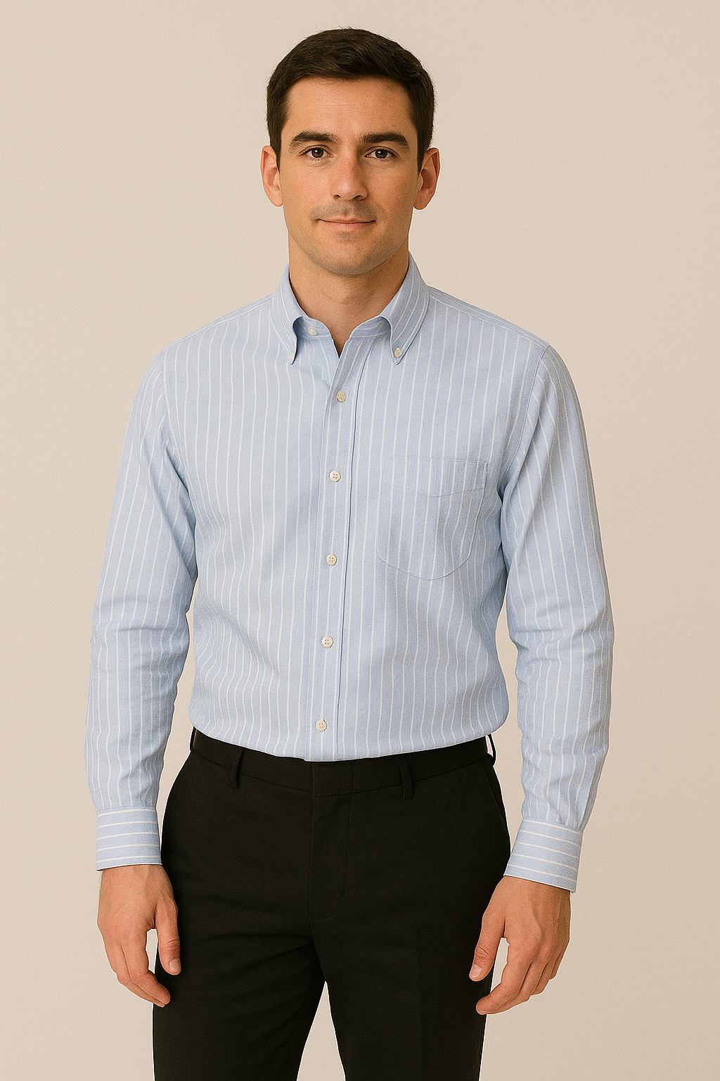 Light Blue Pinstriped Shirt