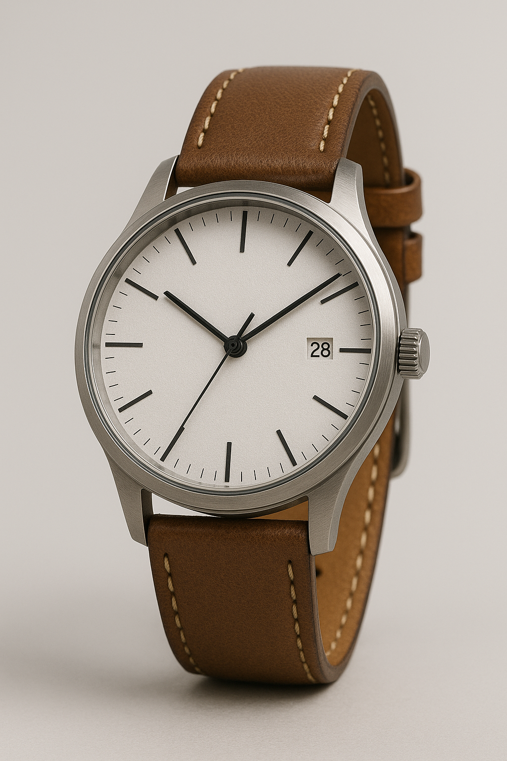 Brown Leather Strap Watch